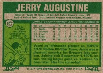 1977 Topps #577 Jerry Augustine Back