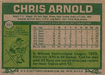 1977 Topps #591 Chris Arnold Back