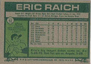 1977 Topps #62 Eric Raich Back