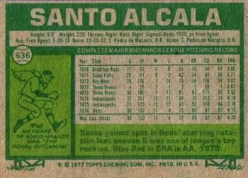 1977 Topps #636 Santo Alcala Back