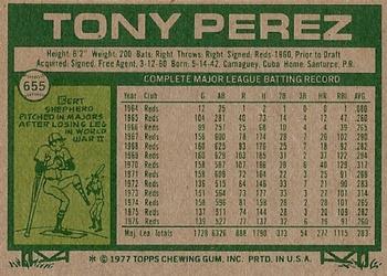 1977 Topps #655 Tony Perez Back