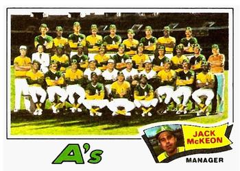 1977 Topps #74 Oakland A's / Jack McKeon Front
