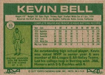 1977 Topps #83 Kevin Bell Back