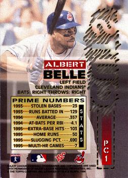 1996 Stadium Club - Prime Cuts #PC1 Albert Belle Back