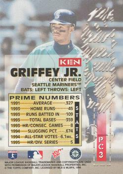 1996 Stadium Club - Prime Cuts #PC3 Ken Griffey Jr. Back