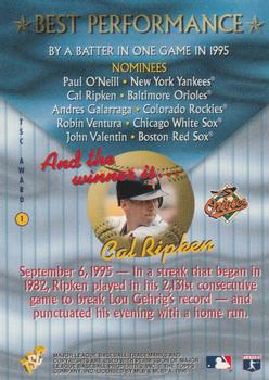 1996 Stadium Club - TSC Awards #1 Cal Ripken Jr. Back