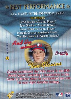1996 Stadium Club - TSC Awards #3 Tom Glavine Back