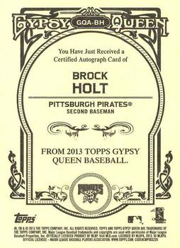 2013 Topps Gypsy Queen - Autographs #GQA-BH Brock Holt Back