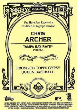 2013 Topps Gypsy Queen - Autographs #GQA-CA Chris Archer Back