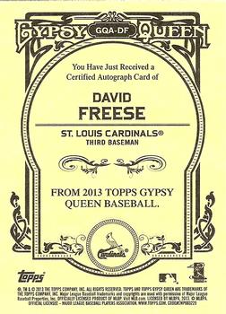 2013 Topps Gypsy Queen - Autographs #GQA-DF David Freese Back