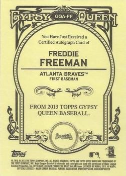 2013 Topps Gypsy Queen - Autographs #GQA-FF Freddie Freeman Back