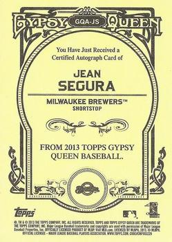 2013 Topps Gypsy Queen - Autographs #GQA-JS Jean Segura Back