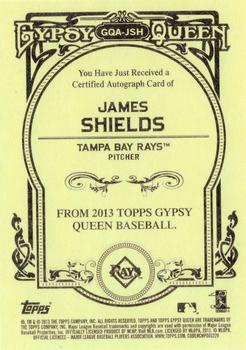 2013 Topps Gypsy Queen - Autographs #GQA-JSH James Shields Back