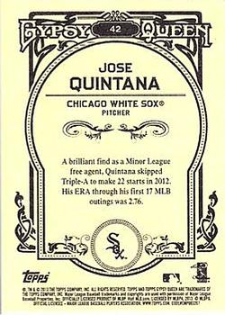 2013 Topps Gypsy Queen - Framed Blue #42 Jose Quintana Back