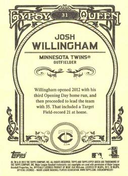 2013 Topps Gypsy Queen - Framed Blue #31 Josh Willingham Back