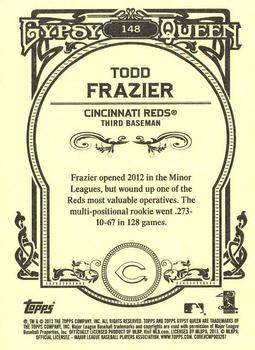 2013 Topps Gypsy Queen - Framed Blue #148 Todd Frazier Back