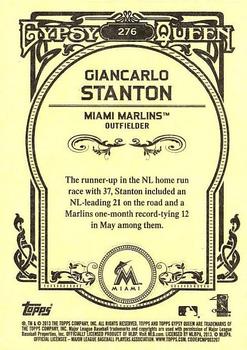 2013 Topps Gypsy Queen - Framed Blue #276 Giancarlo Stanton Back