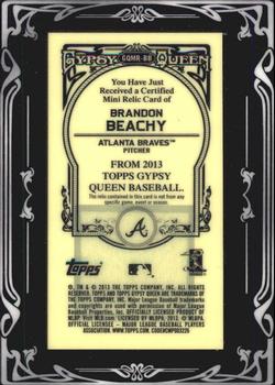 2013 Topps Gypsy Queen - Mini Relics #GQMR-BB Brandon Beachy Back