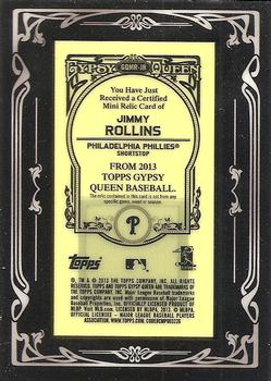 2013 Topps Gypsy Queen - Mini Relics #GQMR-JR2 Jimmy Rollins Back