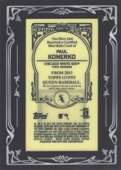 2013 Topps Gypsy Queen - Mini Relics #GQMR-PK Paul Konerko Back