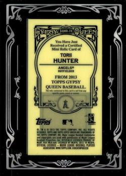 2013 Topps Gypsy Queen - Mini Relics #GQMR-TH Torii Hunter Back
