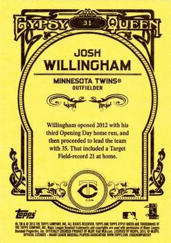 2013 Topps Gypsy Queen - Framed White #31 Josh Willingham Back