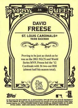 2013 Topps Gypsy Queen - Framed White #34 David Freese Back