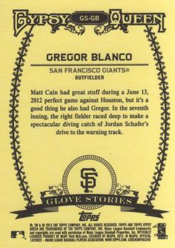 2013 Topps Gypsy Queen - Glove Stories #GS-GB Gregor Blanco Back