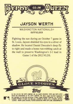 2013 Topps Gypsy Queen - Glove Stories #GS-JW Jayson Werth Back