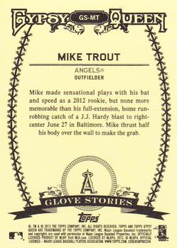 2013 Topps Gypsy Queen - Glove Stories #GS-MT Mike Trout Back