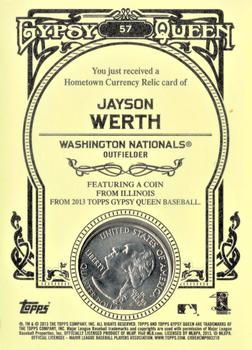 2013 Topps Gypsy Queen - Hometown Currency Coins #57 Jayson Werth Back