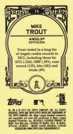 2013 Topps Gypsy Queen - Mini #14 Mike Trout Back