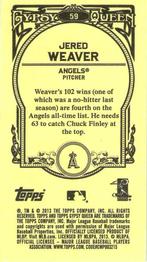 2013 Topps Gypsy Queen - Mini #59 Jered Weaver Back