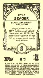 2013 Topps Gypsy Queen - Mini #78 Kyle Seager Back