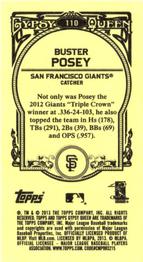 2013 Topps Gypsy Queen - Mini #110 Buster Posey Back