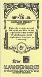 2013 Topps Gypsy Queen - Mini #120 Cal Ripken Jr. Back
