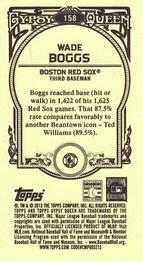 2013 Topps Gypsy Queen - Mini #158 Wade Boggs Back