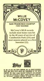 2013 Topps Gypsy Queen - Mini #167 Willie McCovey Back
