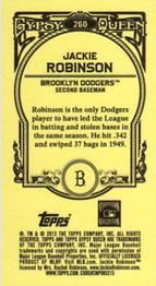 2013 Topps Gypsy Queen - Mini #260 Jackie Robinson Back