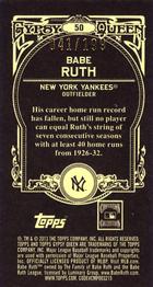 2013 Topps Gypsy Queen - Mini Black #50 Babe Ruth Back