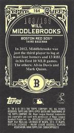2013 Topps Gypsy Queen - Mini Black #164 Will Middlebrooks Back