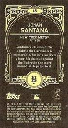 2013 Topps Gypsy Queen - Mini Black #65 Johan Santana Back