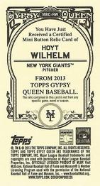 2013 Topps Gypsy Queen - Mini Buttons #MBC-HW Hoyt Wilhelm Back