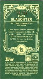 2013 Topps Gypsy Queen - Mini Green #43 Enos Slaughter Back