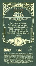2013 Topps Gypsy Queen - Mini Green #307 Shelby Miller Back