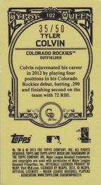 2013 Topps Gypsy Queen - Mini Sepia #102 Tyler Colvin Back