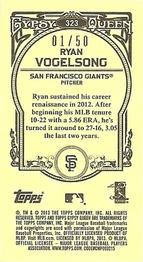 2013 Topps Gypsy Queen - Mini Sepia #323 Ryan Vogelsong Back