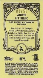 2013 Topps Gypsy Queen - Mini Sepia #204 Andre Ethier Back