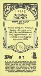 2013 Topps Gypsy Queen - Mini Sepia #266 Fernando Rodney Back