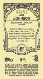 2013 Topps Gypsy Queen - Mini Sepia #268 Jim Johnson Back